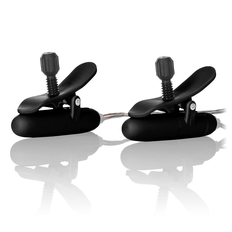 Heated Vibrating Nipple Teasers Black - Eroticon Ltd