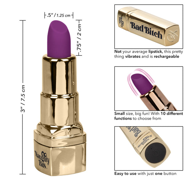 Naughty Bits Bad Bitch Rechargeable Lipstick Vibrator - Eroticon Ltd