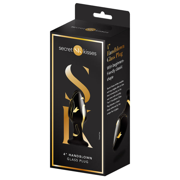 Secret Kisses 4 Inch Glass Butt Plug - Eroticon Ltd