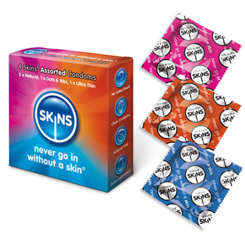 Skins Condoms Assorted 4 Pack - Eroticon Ltd