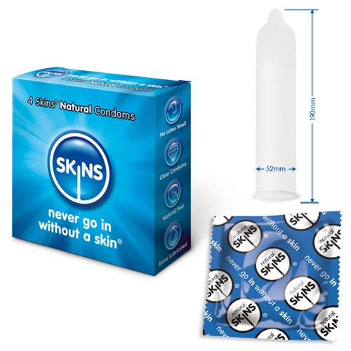Skins Condoms Natural 4 Pack - Eroticon Ltd