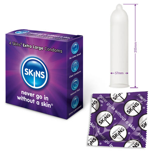 Skins Condoms Extra Large 4 Pack - Eroticon Ltd