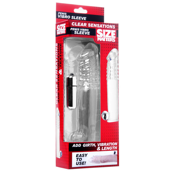 Size Matters Clear Vibrating Penis Sleeve - Eroticon Ltd