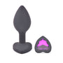 Small Heart Shaped Diamond Base Black Butt Plug - Eroticon Ltd