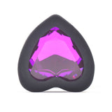 Small Heart Shaped Diamond Base Black Butt Plug - Eroticon Ltd