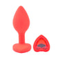 Small Heart Shaped Diamond Base Red Butt Plug - Eroticon Ltd