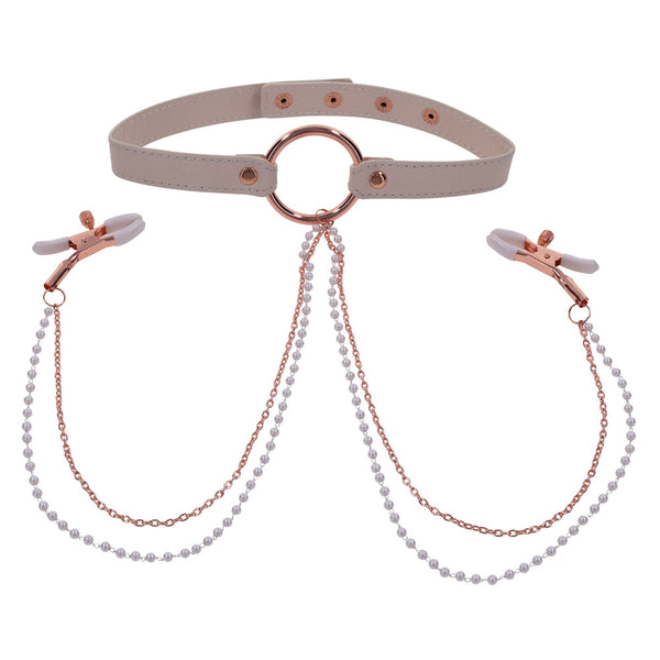 Sex and Mischief Collar with Nipple Clamps - Eroticon Ltd