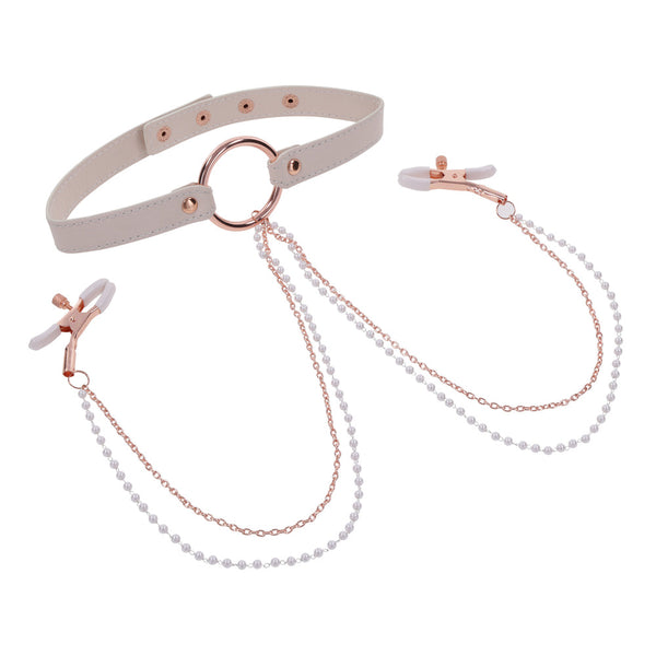 Sex and Mischief Collar with Nipple Clamps - Eroticon Ltd