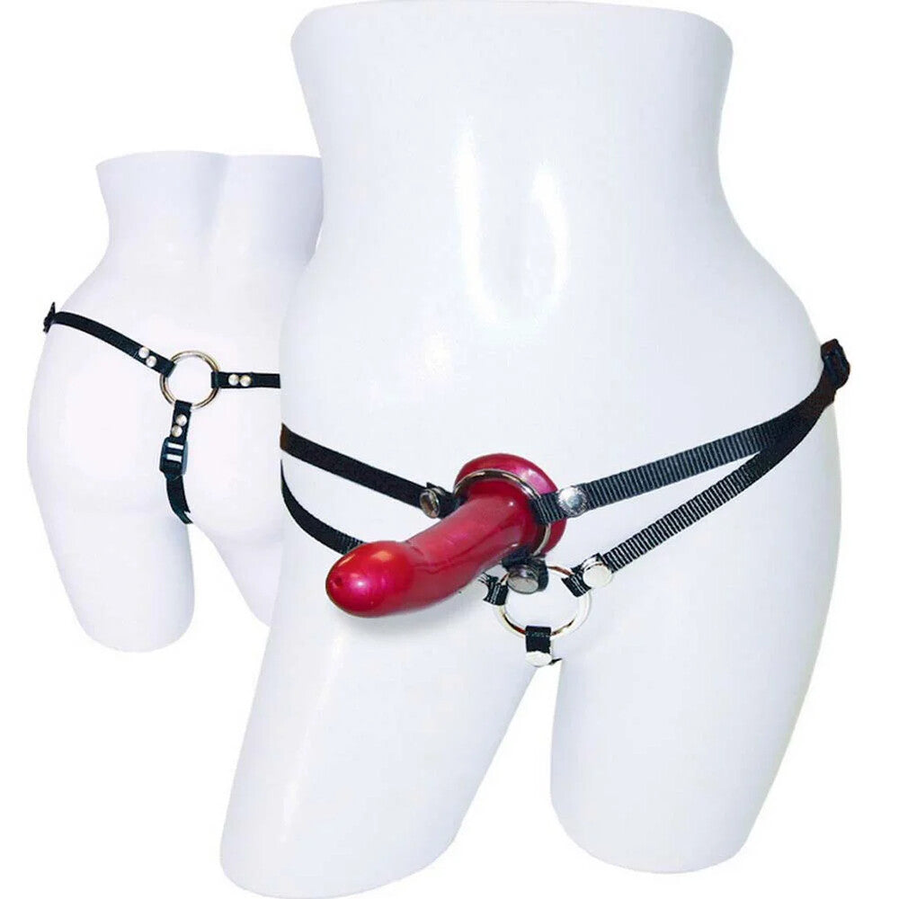 SportSheets Menage A Trois Double Presentation Harness With Dild - Eroticon Ltd