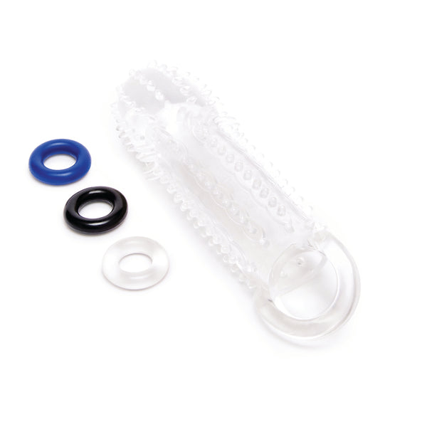 Size Up Clear Textured 1.5 Inch Extender - Eroticon Ltd