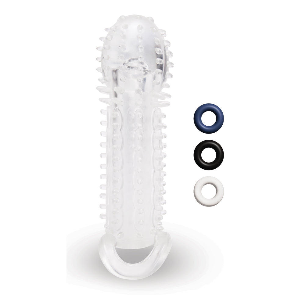 Size Up Clear Textured 1.5 Inch Extender - Eroticon Ltd