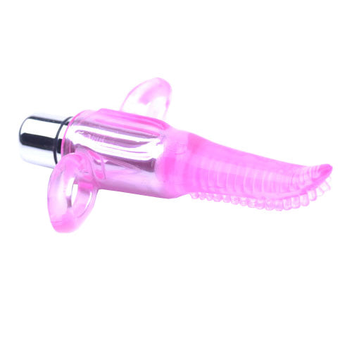 Clear Pink Vibrating Tongue Finger Vibrator - Eroticon Ltd