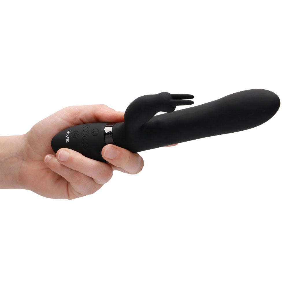 Vive Amoris Black Rabbit Vibrator With Stimulating Beads - Eroticon Ltd