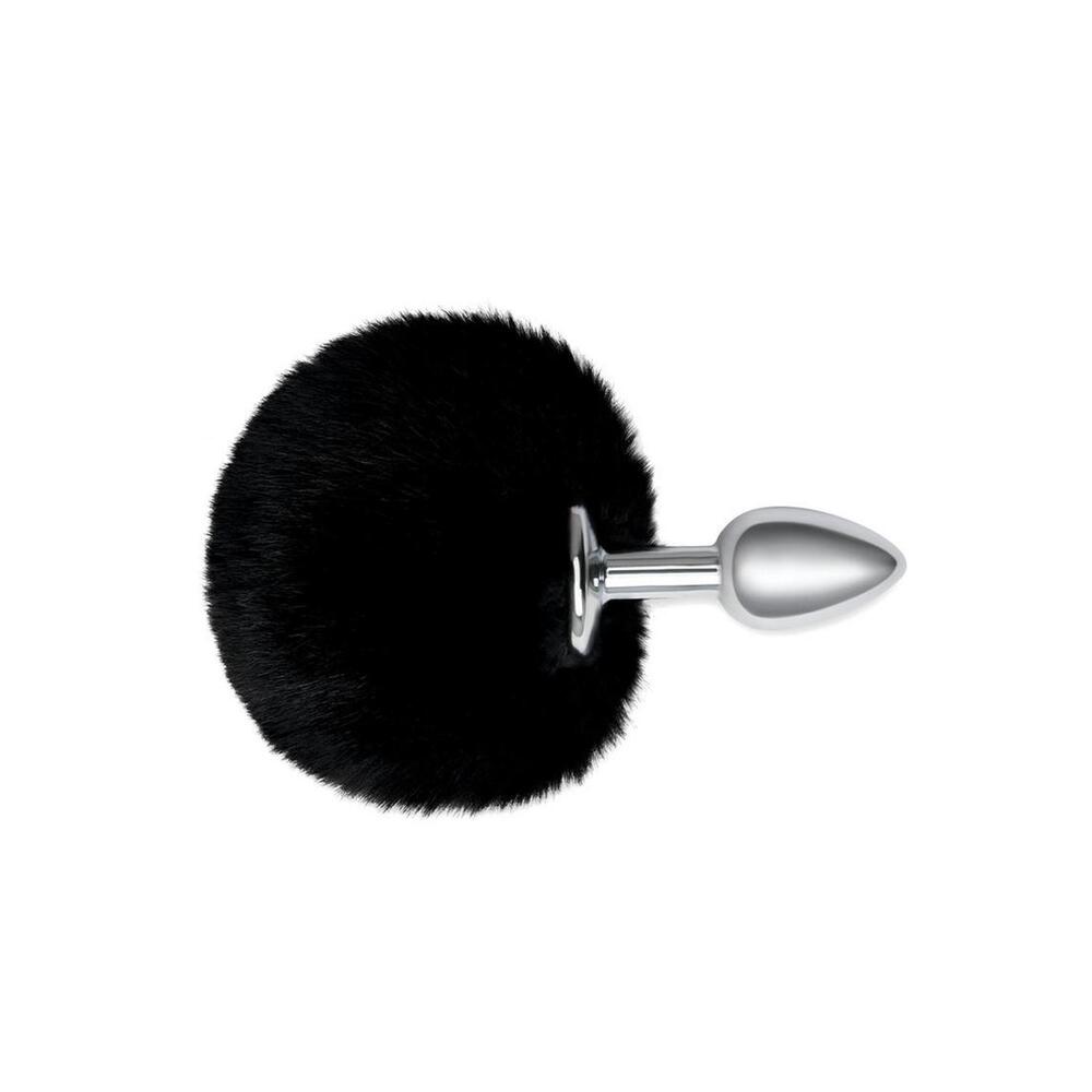 Furry Tales Black Bunny Tail Butt Plug - Eroticon Ltd