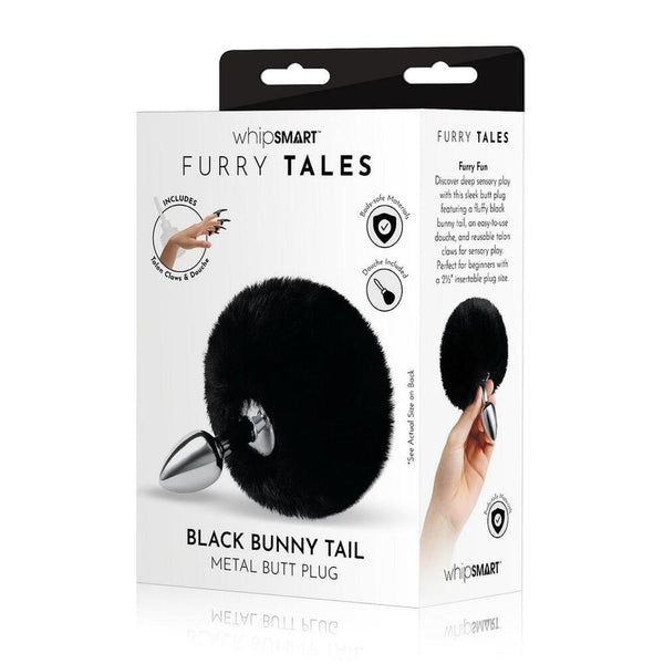 Furry Tales Black Bunny Tail Butt Plug - Eroticon Ltd