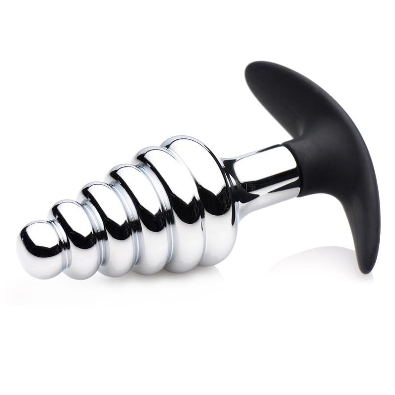 Master Series Dark Hive Metal And Silicone Ribbed Anal Plug - Eroticon Ltd