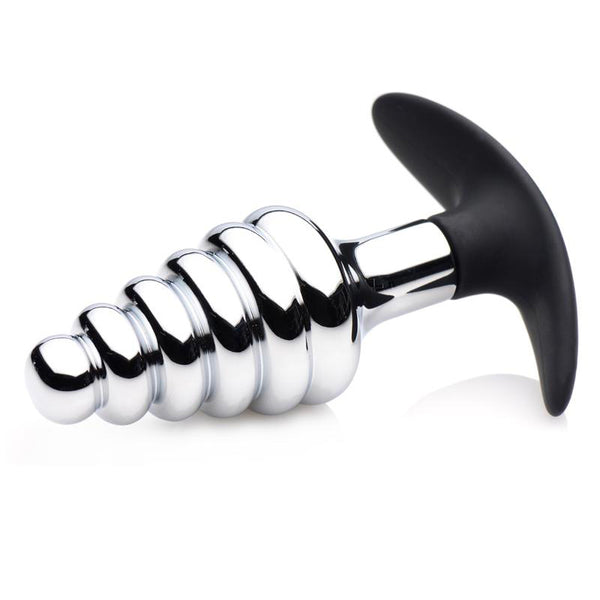 Master Series Dark Hive Metal And Silicone Ribbed Anal Plug - Eroticon Ltd