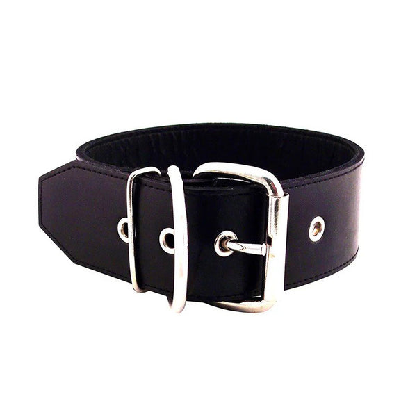 Rouge Garments 50mm Plain Black Leather Collar - Eroticon Ltd