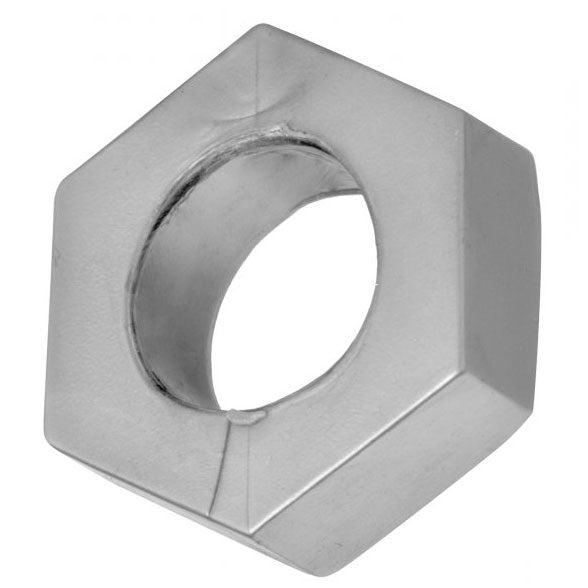 Silver Hex Heavy Duty Cock Ring and Ball Stretcher - Eroticon Ltd