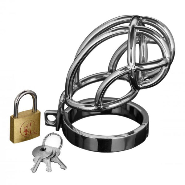 Captus Stainless Steel Locking Chastity Cage - Eroticon Ltd