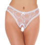 Sheer Pattern Crotchless White GString - Eroticon Ltd