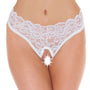 White Lace Open Crotch GString - Eroticon Ltd