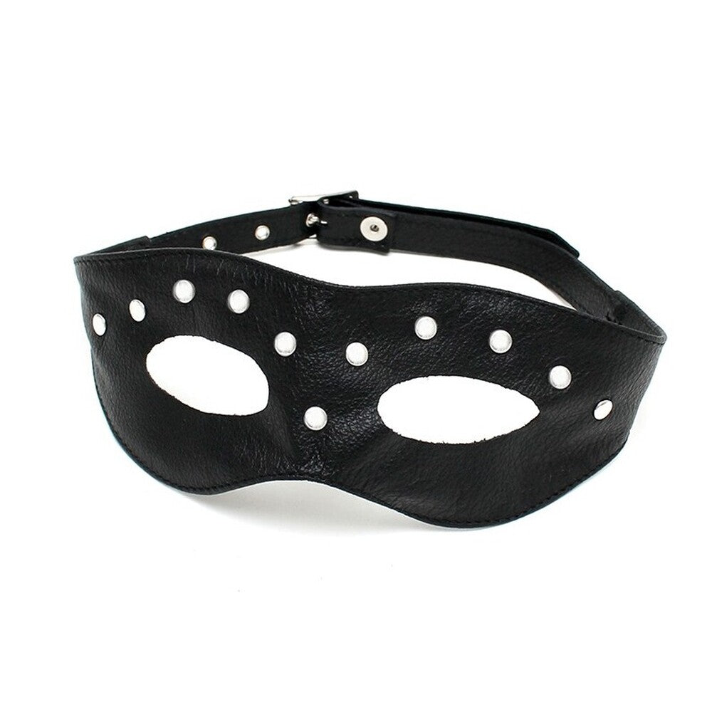 Leather Open Eye Mask With Rivets - Eroticon Ltd