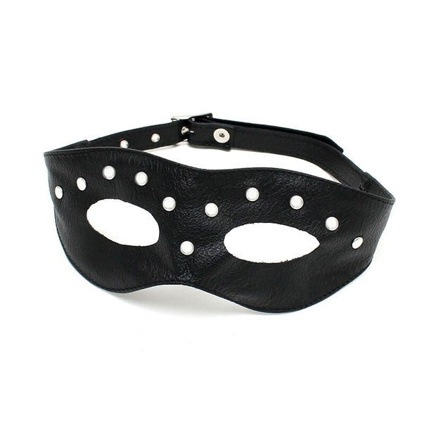 Leather Open Eye Mask With Rivets - Eroticon Ltd
