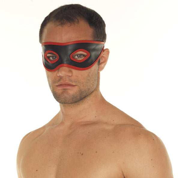 Red And Black Leather Mask - Eroticon Ltd