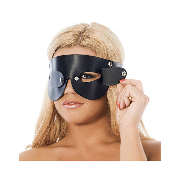 Leather Blindfold With Detachable Blinkers - Eroticon Ltd