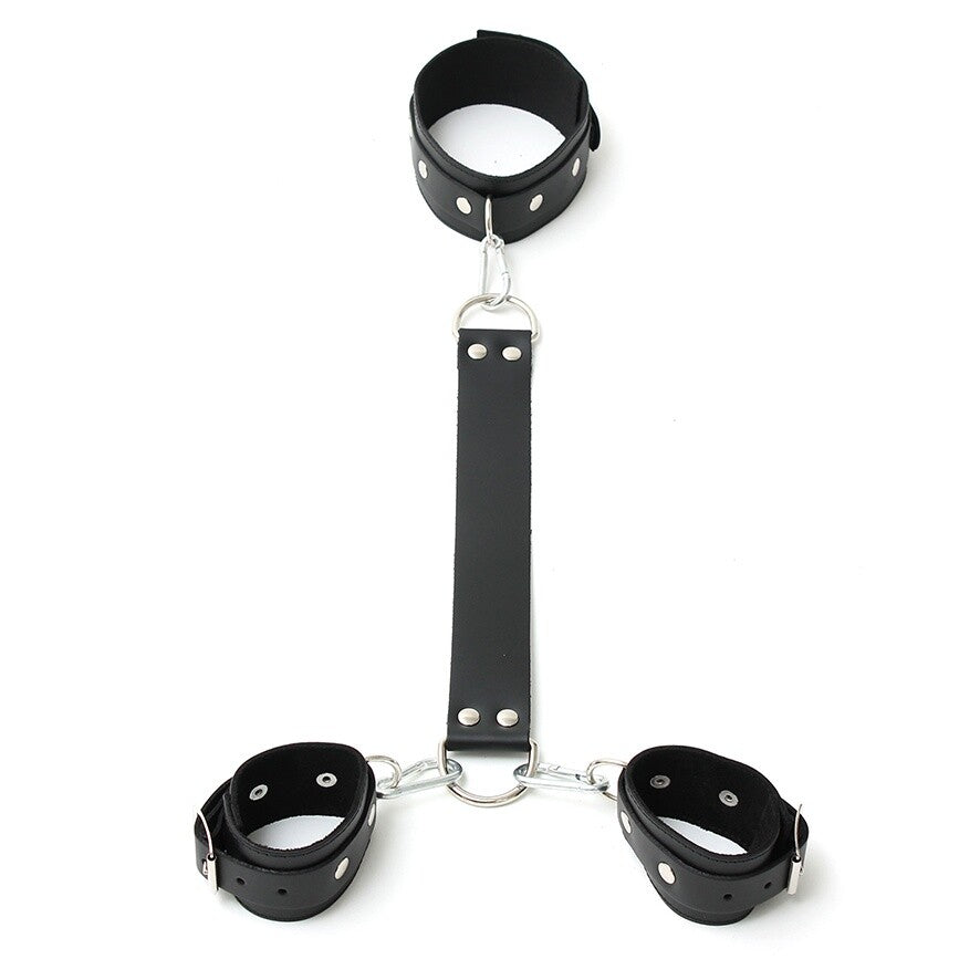 Leather Neck And Wrist Cuffs - Eroticon Ltd