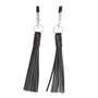 Nipple Clamps With Black Leather Tassels - Eroticon Ltd