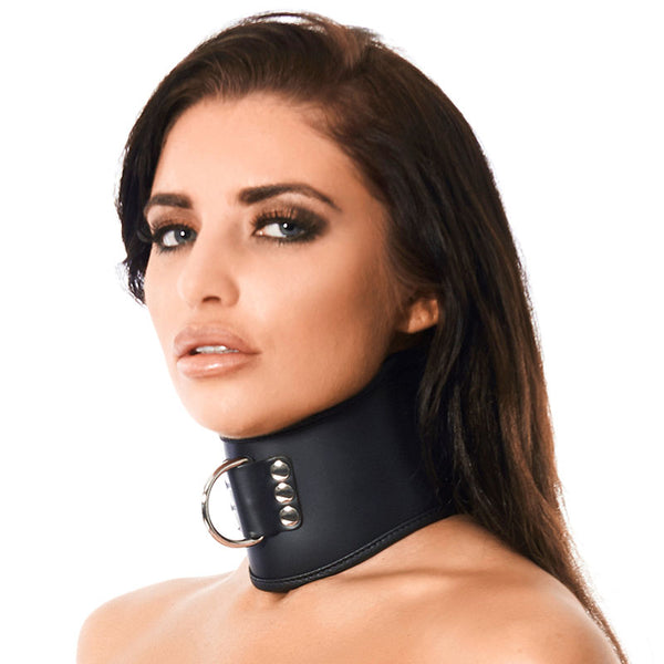 Leather Collar With Padlock - Eroticon Ltd