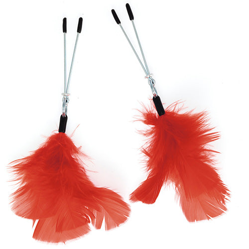 Red Feather Nipple Clamps - Eroticon Ltd