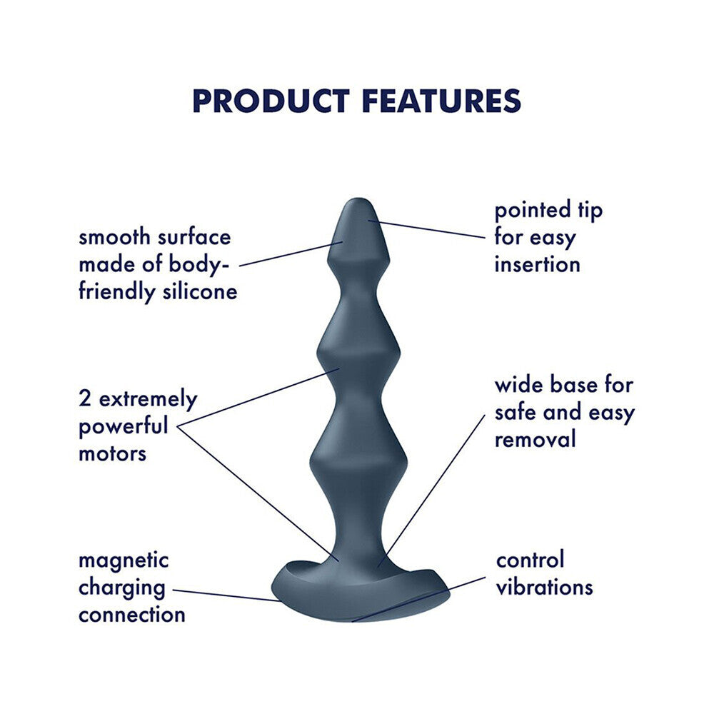 Satisfyer Lolli Plug 1 Black Vibrating Anal Plug - Eroticon Ltd