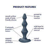Satisfyer Lolli Plug 1 Black Vibrating Anal Plug - Eroticon Ltd