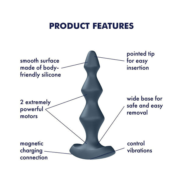 Satisfyer Lolli Plug 1 Black Vibrating Anal Plug - Eroticon Ltd
