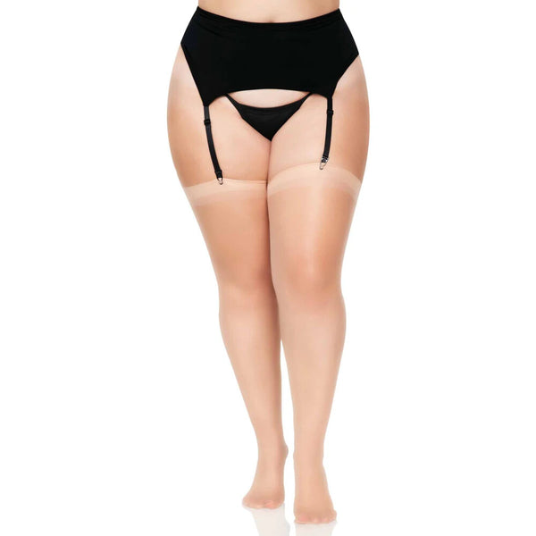 Leg Avenue Plus Size Sheer Stockings Nude UK 16 to 18 - Eroticon Ltd