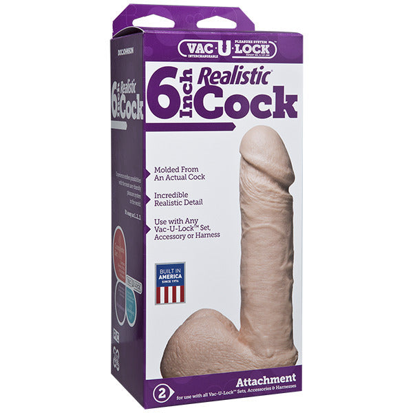 VacULock 6 Inch Realistic Dildo Attachment - Eroticon Ltd