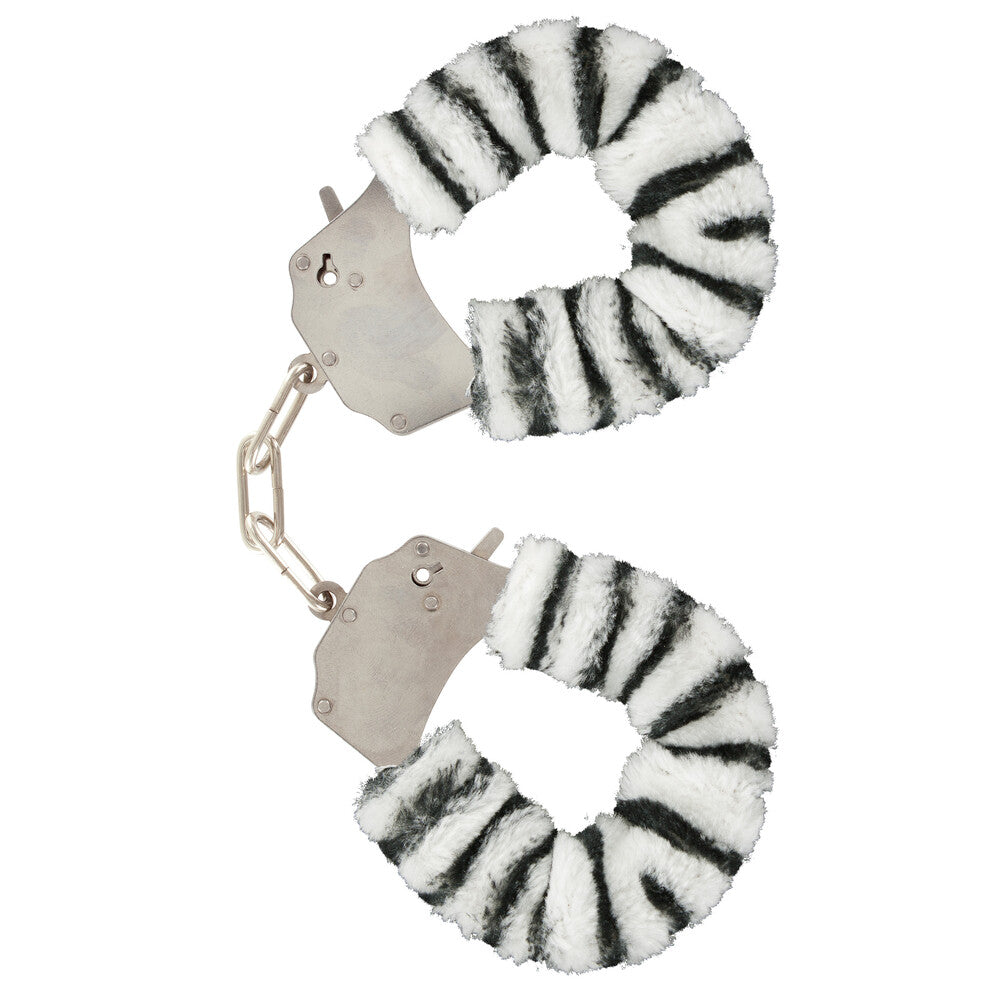 ToyJoy Furry Fun Wrist Cuffs Zebra - Eroticon Ltd