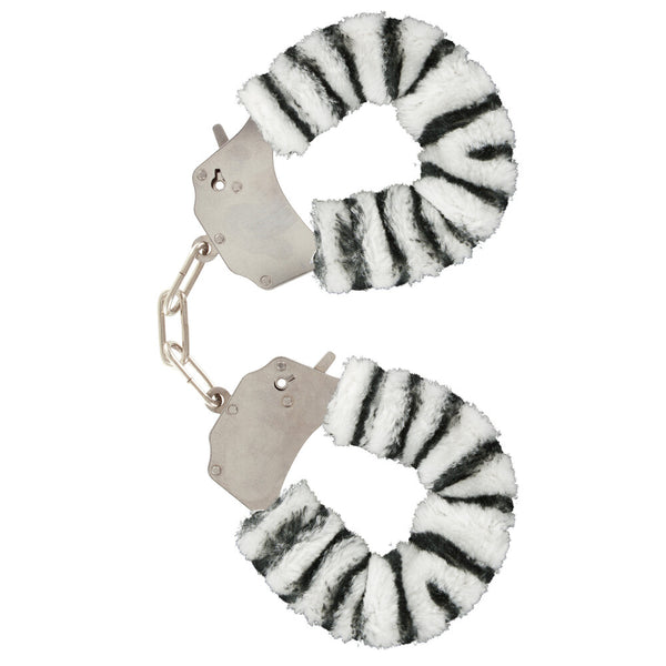 ToyJoy Furry Fun Wrist Cuffs Zebra - Eroticon Ltd