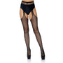 Leg Avenue Fishnet Suspender Pantyhose Black UK 8 to 14 - Eroticon Ltd