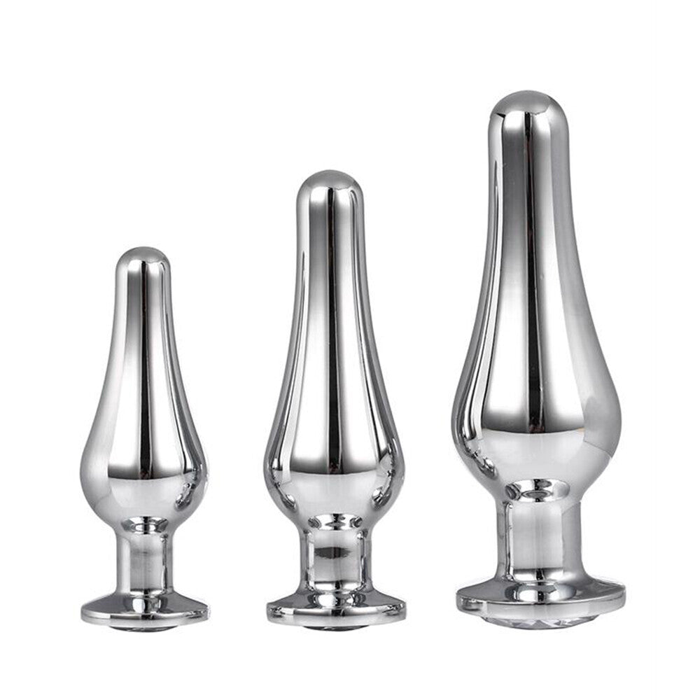 Gleaming Butt Plug Set Silver - Eroticon Ltd