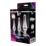 Gleaming Butt Plug Set Silver - Eroticon Ltd