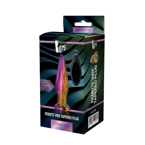 Glamour Glass Remote Control Tapered Butt Plug - Eroticon Ltd