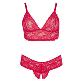 Cottelli Plus Size Red Lace Bra And Briefs - Eroticon Ltd
