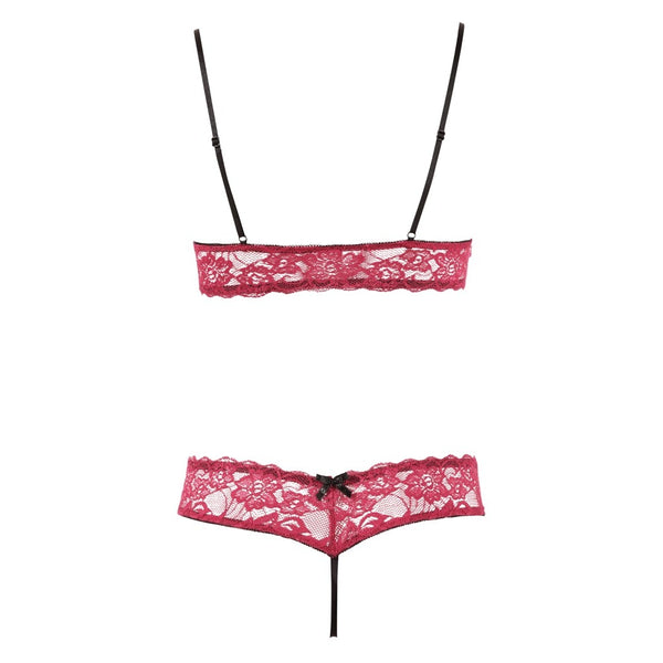 Cottelli Bra Set Open Cup and Crotchless Set - Eroticon Ltd