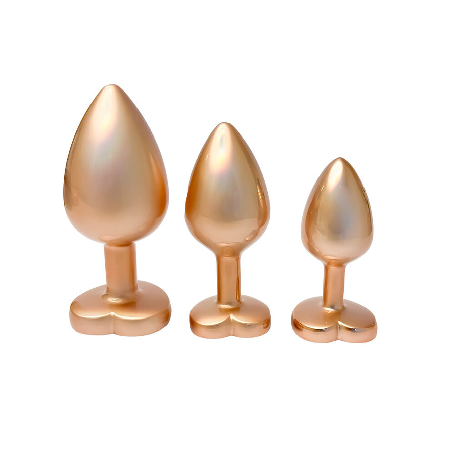 Gleaming Love Pearl Gold Butt Plug Set - Eroticon Ltd