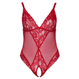 Cottelli Curves Crotchless Body Red - Eroticon Ltd