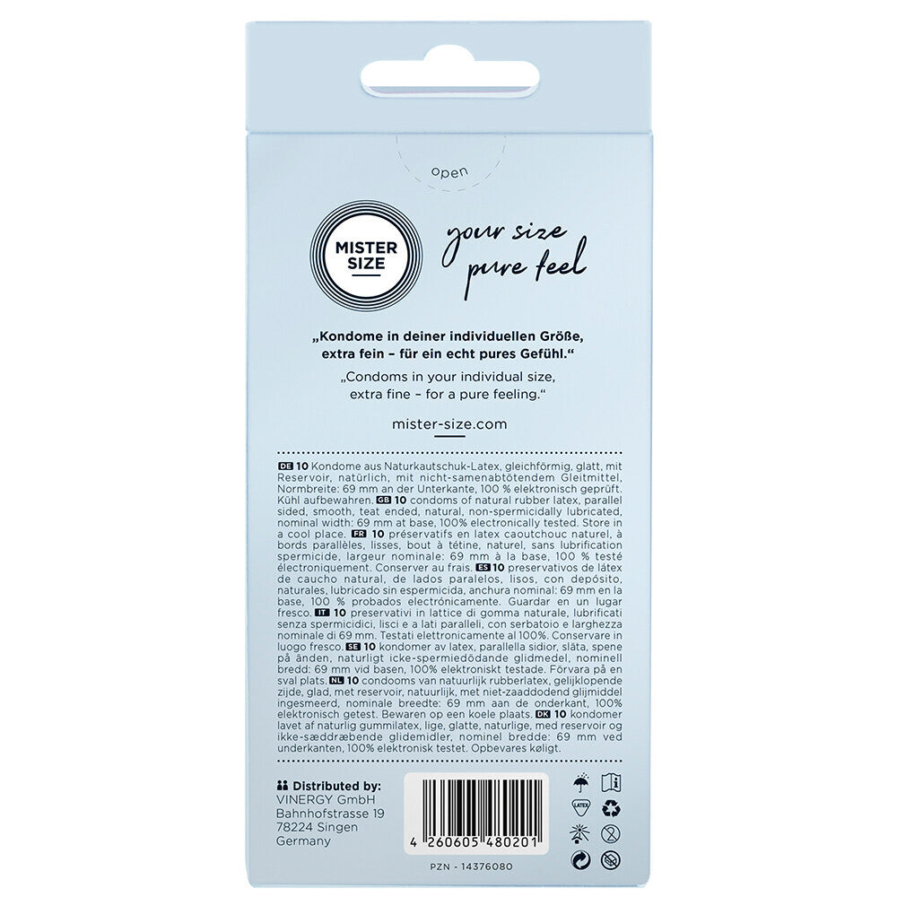 Mister Size 69mm Your Size Pure Feel Condoms 10 Pack - Eroticon Ltd